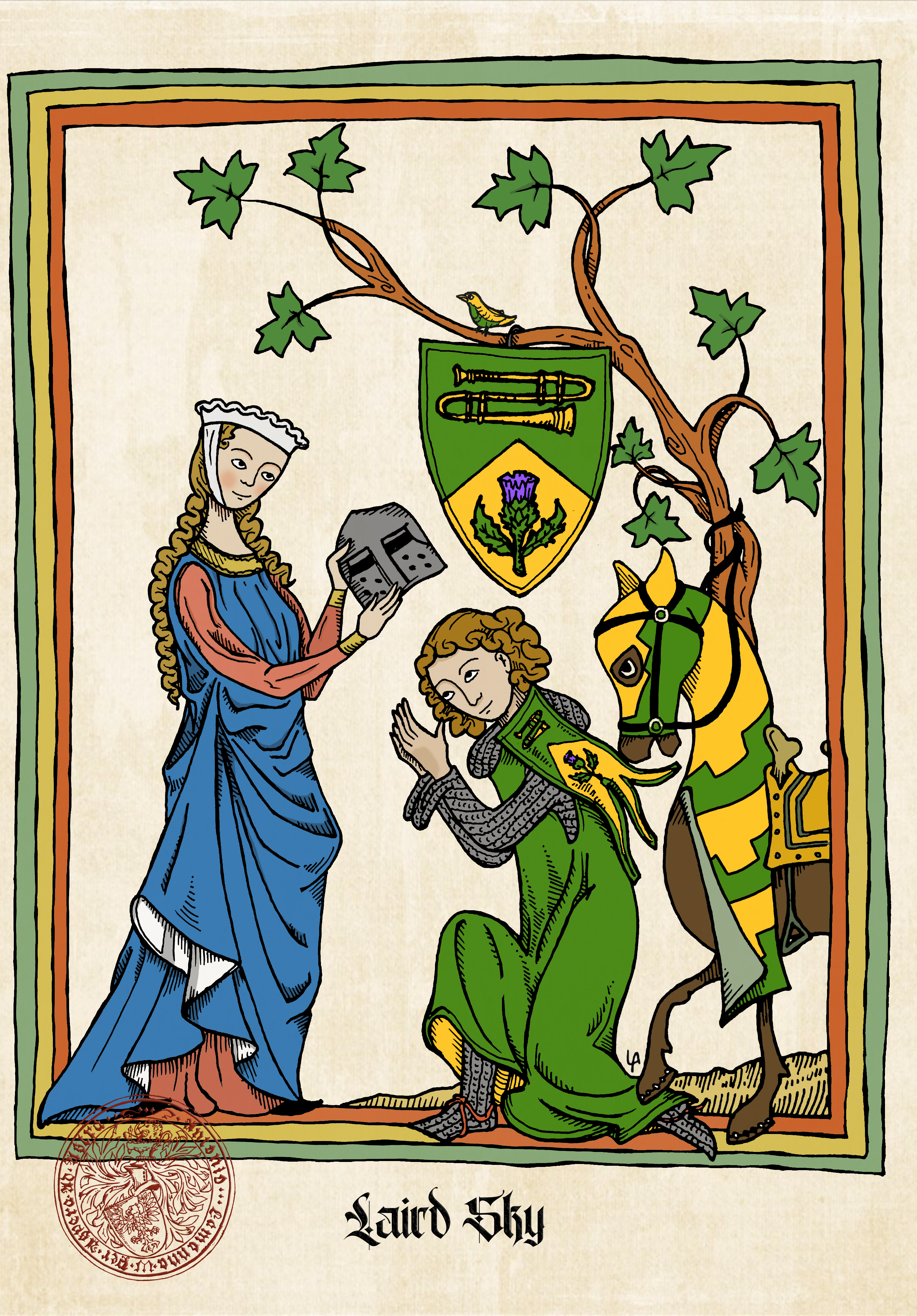Medieval Illustration Laird Sky